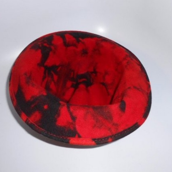 Womens Red Orange and Black Wool Fedora Hat Small - Picture 5 of 5